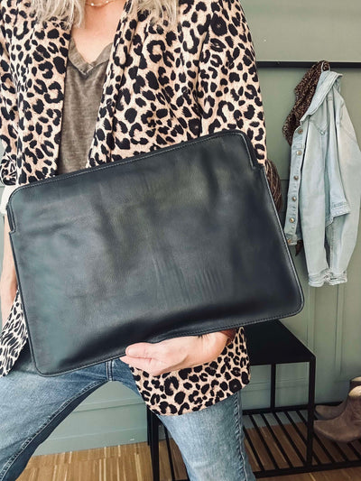 Laptop Sleeve | Sort Bøffellæder | Vanero