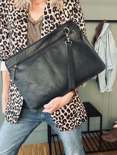 Laptop Sleeve | Sort Bøffellæder | Vanero