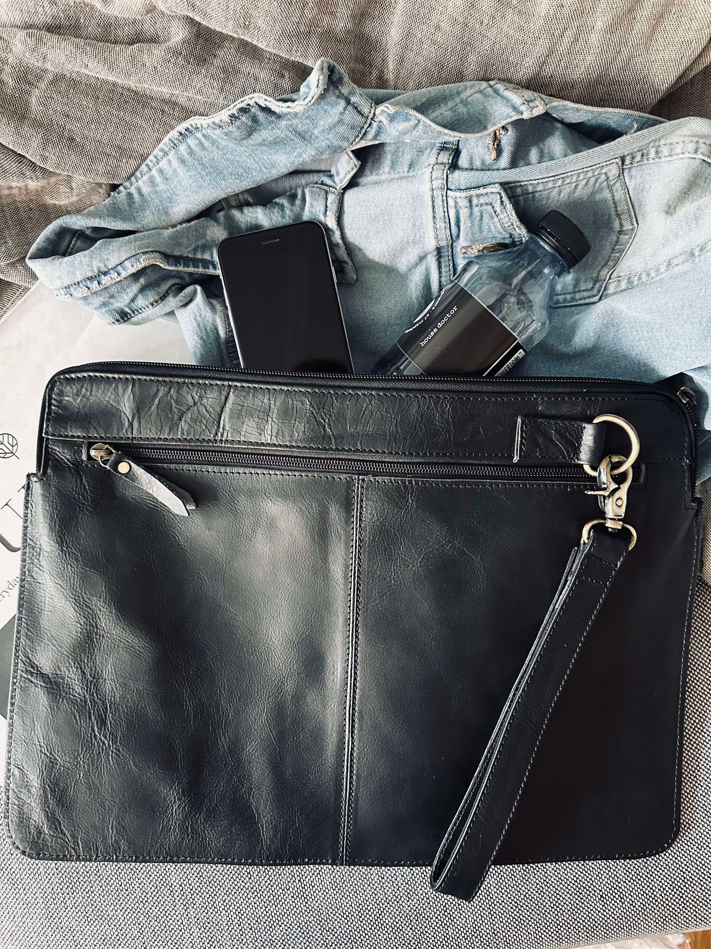 Laptop Sleeve | Sort Bøffellæder | Vanero