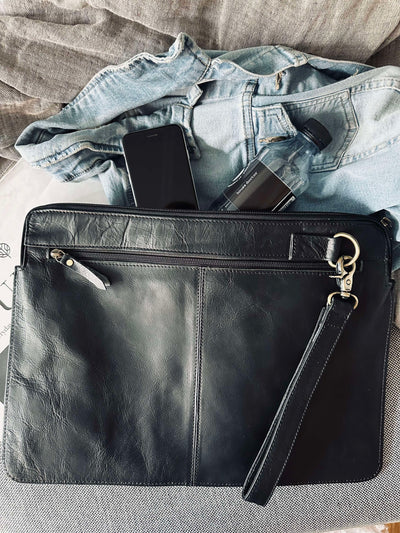 Laptop Sleeve | Sort Bøffellæder | Vanero