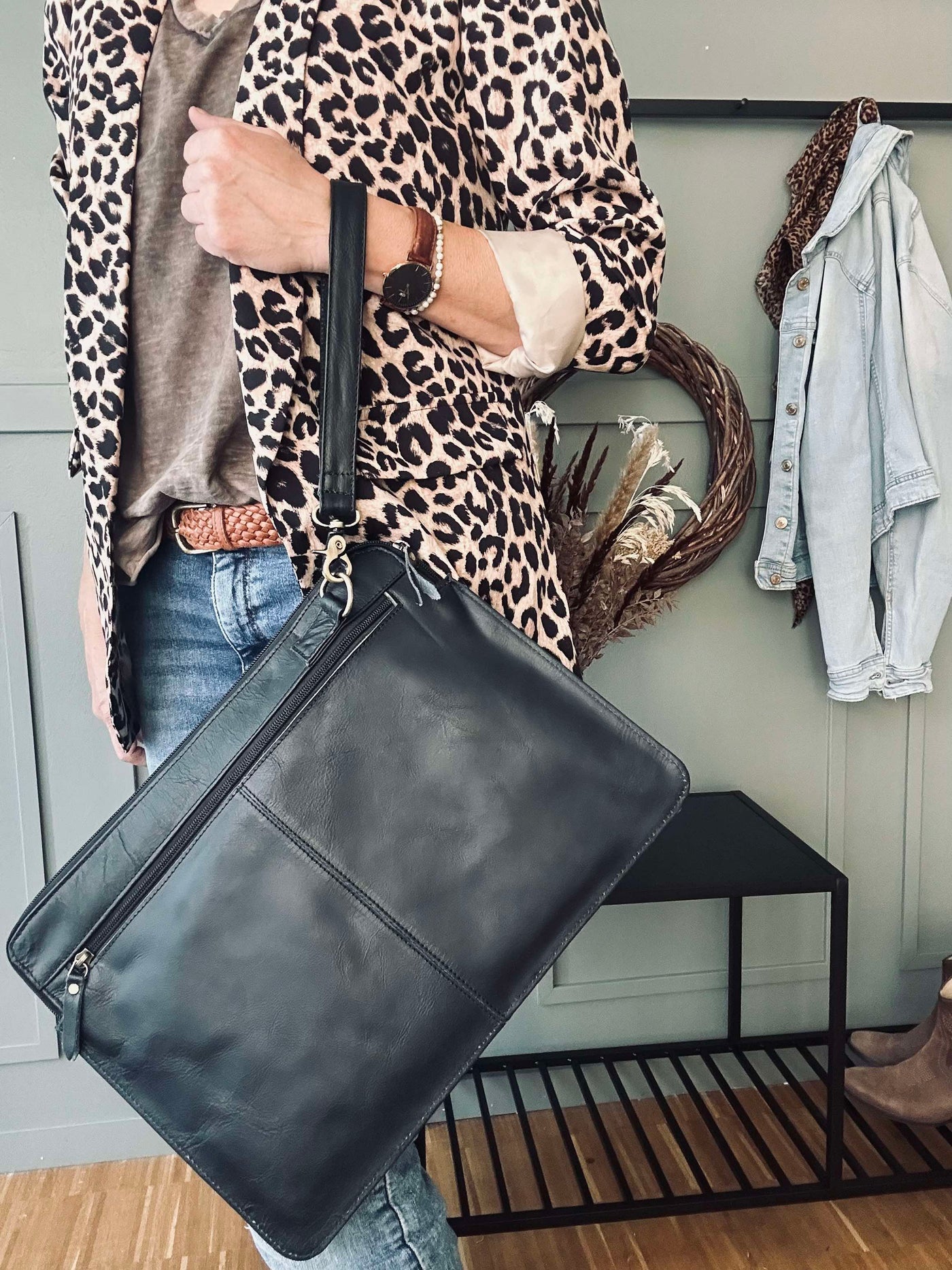 Laptop Sleeve | Sort Bøffellæder | Vanero
