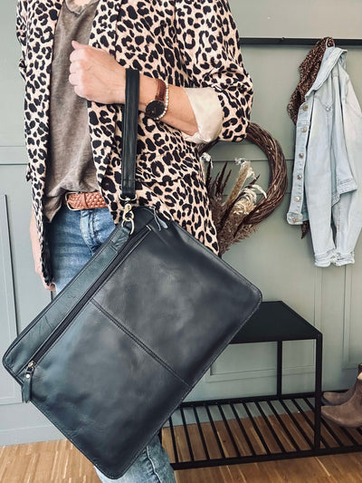 Laptop Sleeve | Sort Bøffellæder | Vanero