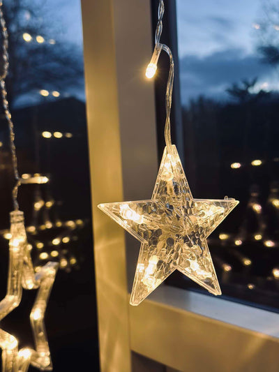 Lyskæde med 12 Stjerner | Godkendt til Inde / Ude | Vanero