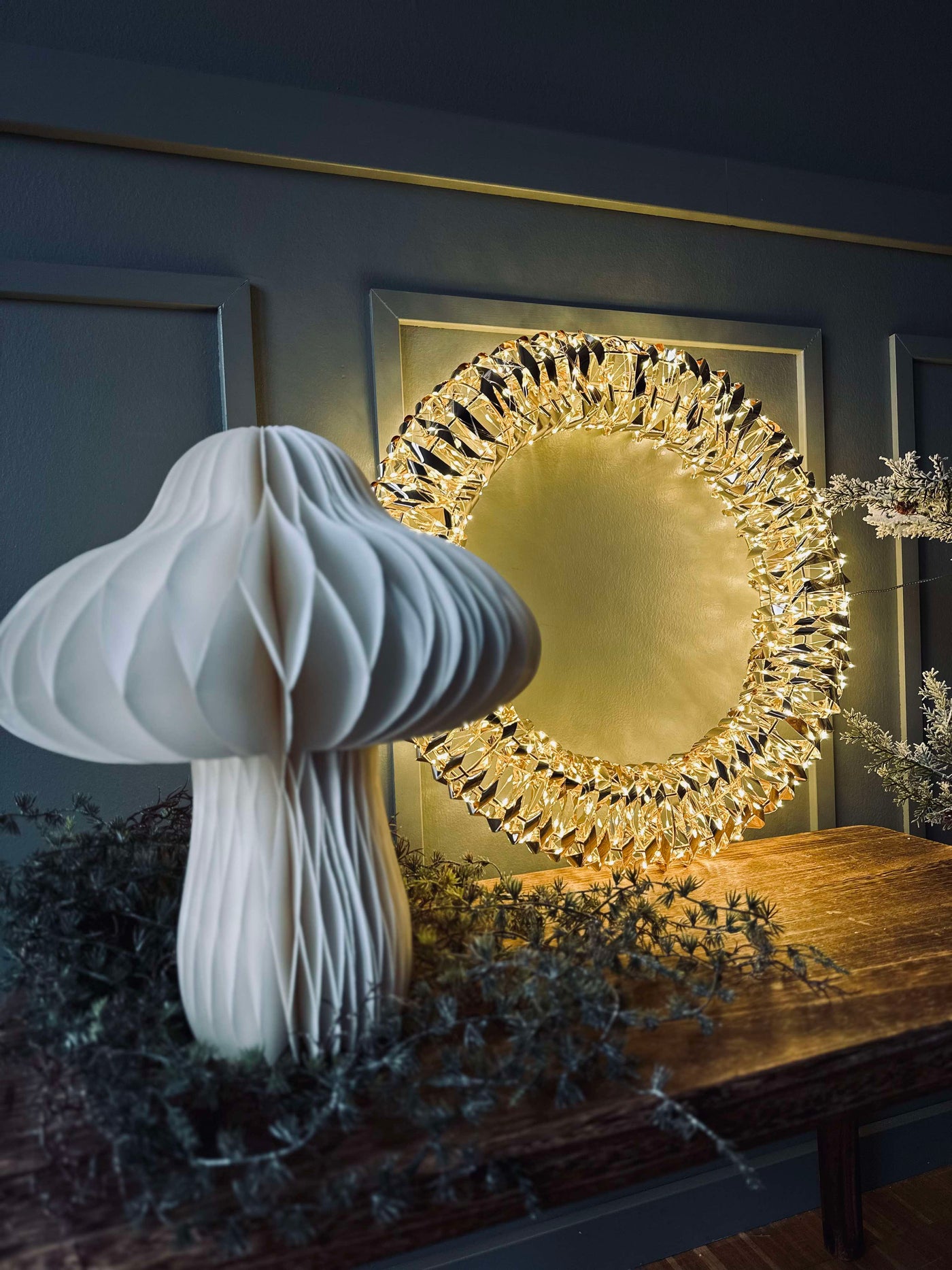 Krans med Mikro LED Lys | 38cm | Vanero