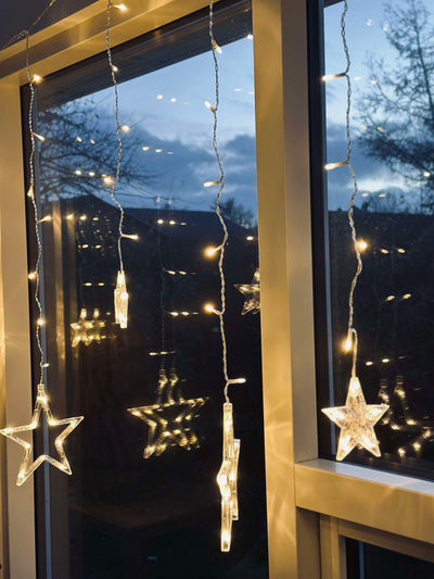 Lyskæde med 12 Stjerner | Godkendt til Inde / Ude | Vanero