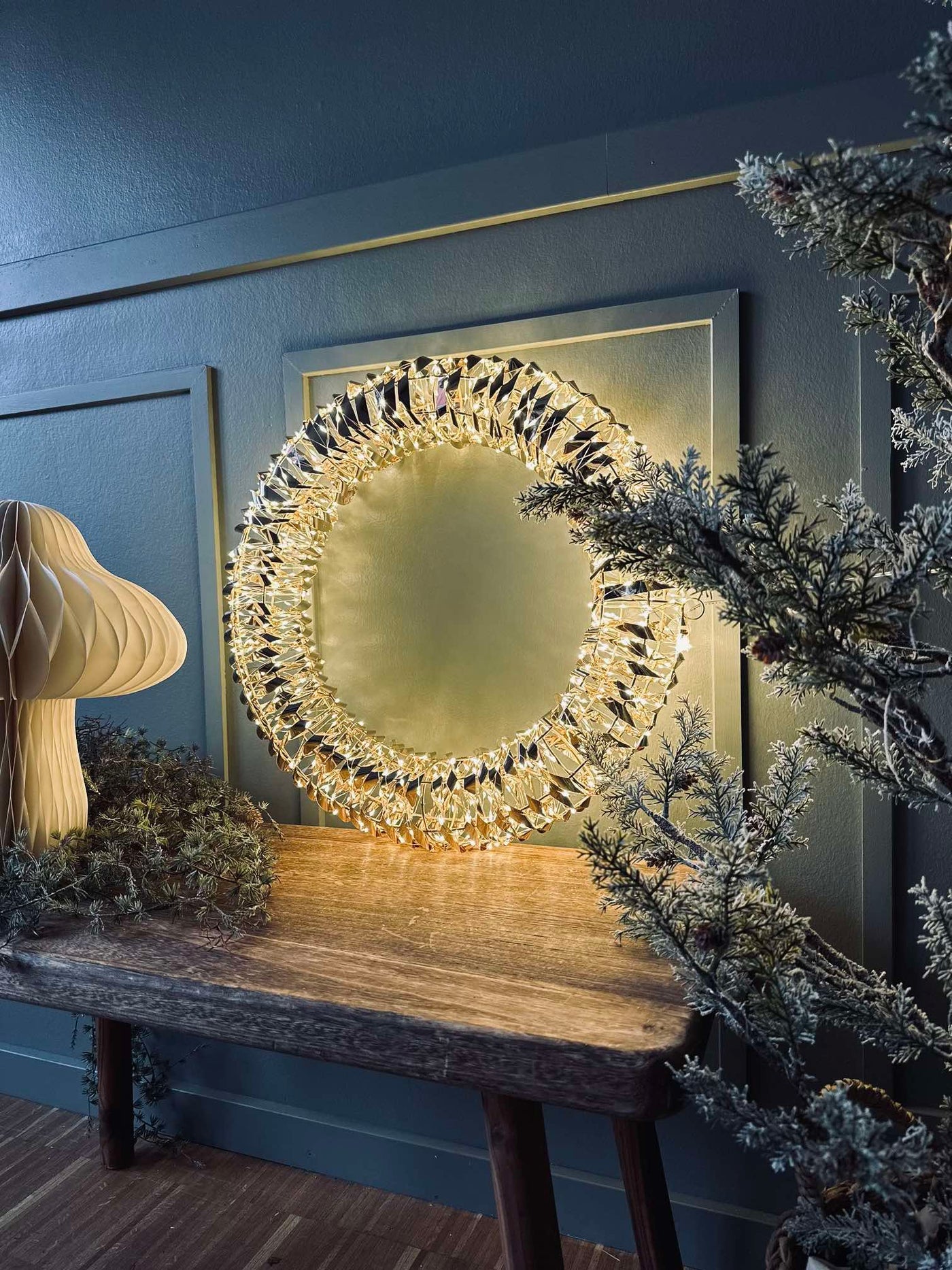 Krans med Mikro LED Lys | 38cm | Vanero