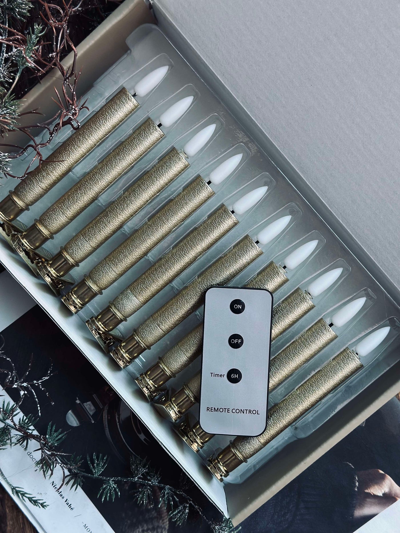 LED Juletræslys Guld | Sæt med 10 Stk | Vanero