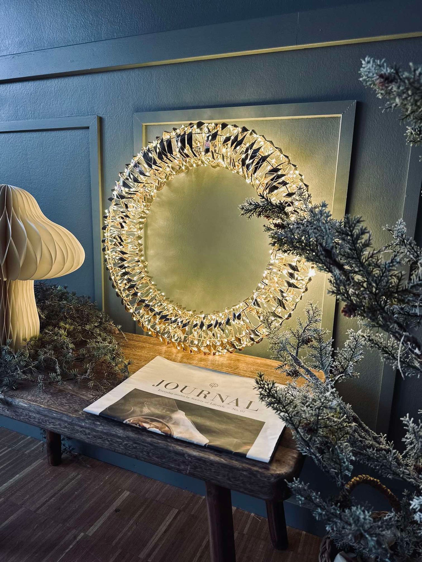 Krans med Mikro LED Lys | 38cm | Vanero