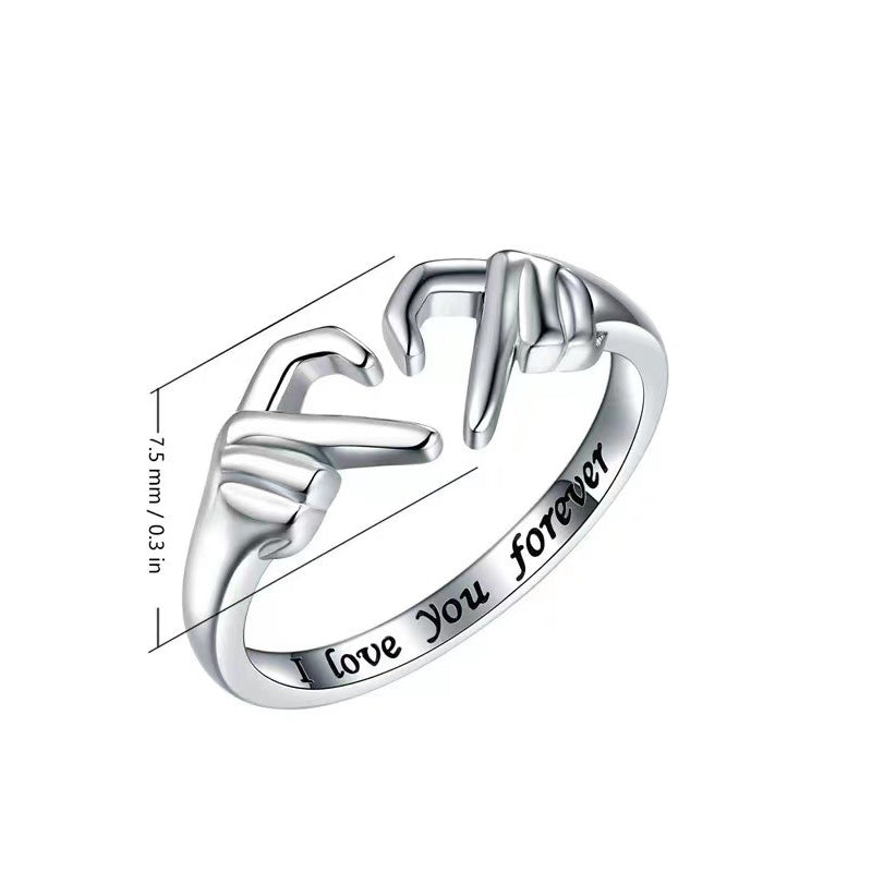 I Love You Forever Legering Konstruktion | Justerbar Ring | Graveret Tekstdesign til Hverdagsbrug & Særlige Anledninger | Vanero