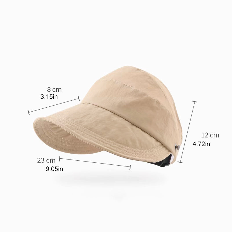 UV Solhat i Polyester & Mesh | Justerbar Pasform Sommerhat | Åben Top Med Bred Skygge til Udendørs Brug | Vanero