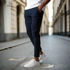 Herre Slim Fit Bukser Tekstilblanding | Elastisk Talje Fritidsbukser | Til Smart Casual Stil & Hverdagsbrug | Vanero