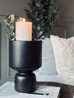 Vase I Sort Glas Konstruktion | Glat Overflade Og Dekorativt Design | Indendørs Dekoration Til Blomster Og Bordopstillinger | Vanero
