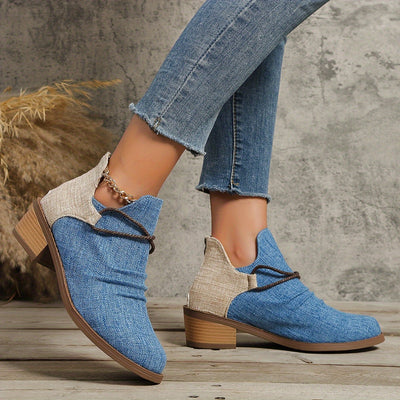 Ankelstøvler med Dyreprint | Kontrastmateriale | Casual & Statement l Vanero