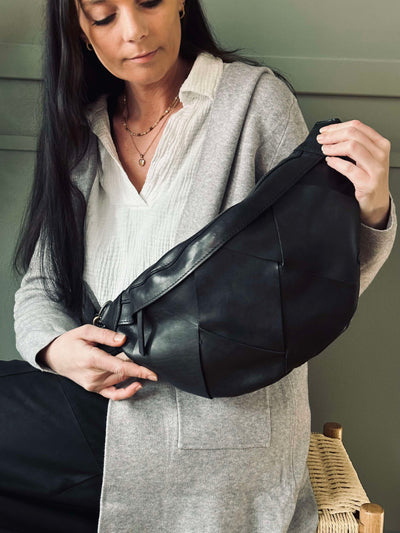 Eksklusiv håndflettet bumbag | Black | Vanero