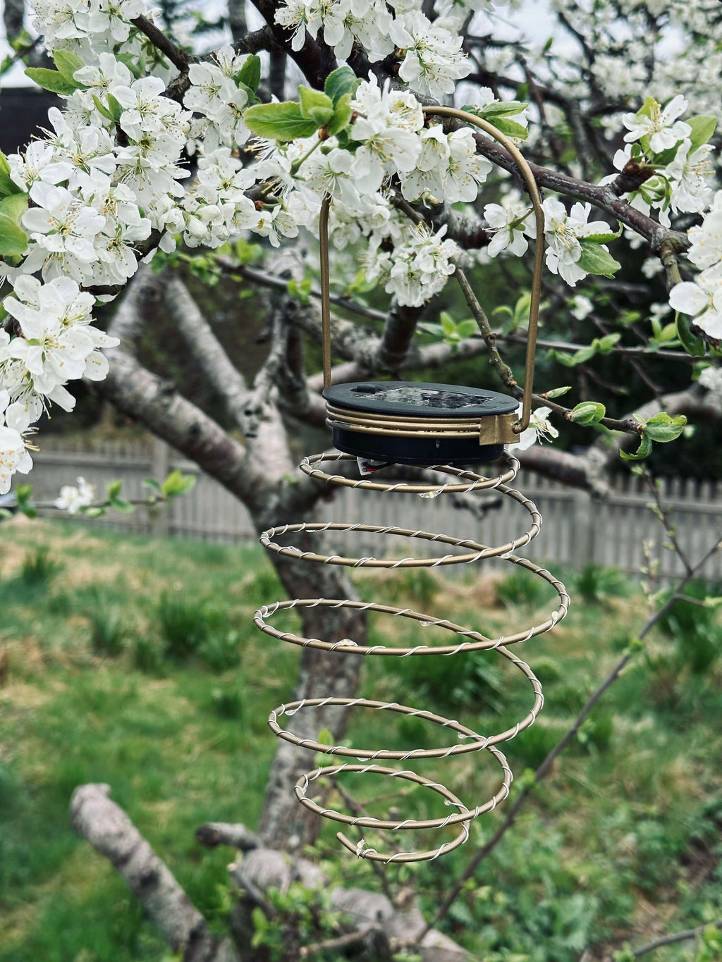 Solcelle Spiral Havelys Gyldent Skær | Sæt Med 2 Dekorative Udendørs LED Lys | Sti Blomsterbed & Terrasselys | Vanero