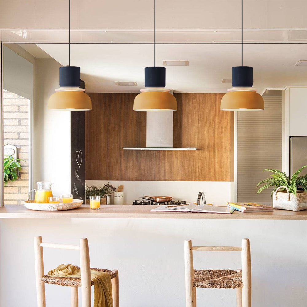 Pendellampe Med Farveblokdesign | Metal Loftlampe Med E27 Fatning | Indendørs Belysning | Vanero