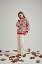 Dametrøje Strikmateriale | Oversized Pasform Sweater | Stribet Design til Hverdags- & Køligt Vejr Brug | Vanero
