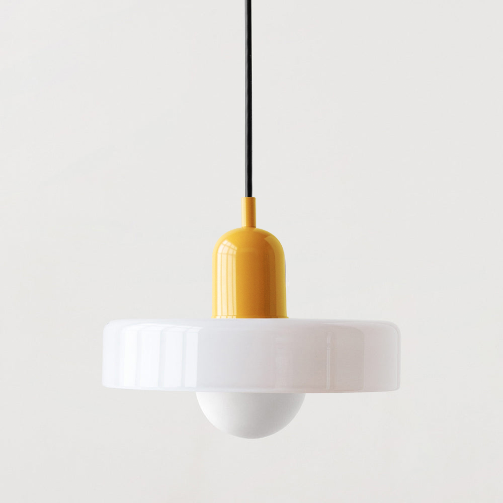 Bauhaus l Pendellampe af Farvet Glas l Vanero