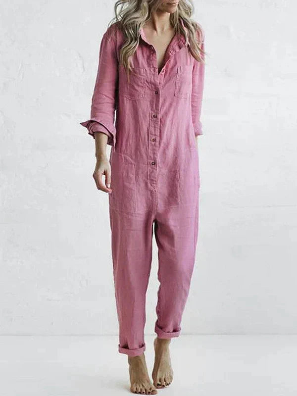 Dansk Titel Blanchet Polyesterblanding Jumpsuit | Regular Fit Heldragt | V-Udskæring med Markeret Talje til Aftenbrug | Vanero