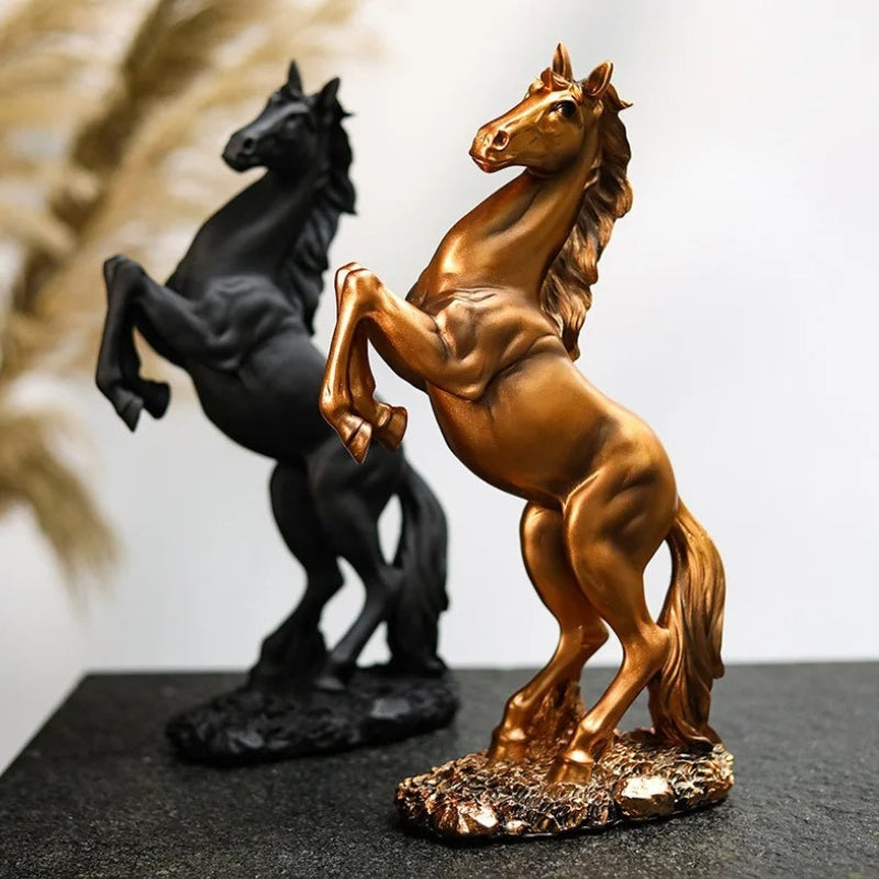 Hesteskulptur Dekorativ Figur | Detaljeret Skulpturel Konstruktion | Indendørs Hylde Konsol & Displaydekoration | Vanero