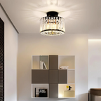 Krystallysekrone Med Integreret LED | Loftlampe Med Dekorative Krystalelementer | Indendørs Belysning | Vanero
