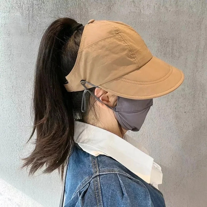 UV Solhat i Polyester & Mesh | Justerbar Pasform Sommerhat | Åben Top Med Bred Skygge til Udendørs Brug | Vanero