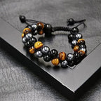Tigerøje Armbånd Naturstensdesign | Justerbart Dobbeltlags Smykke | Til Hverdagsbrug & Særlige Anledninger | Vanero