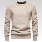 Herretrøje Strikmateriale | Regular Fit Sweater | Ternet Mønster Med Lange Ærmer til Hverdags- & Køligt Vejr Brug | Vanero