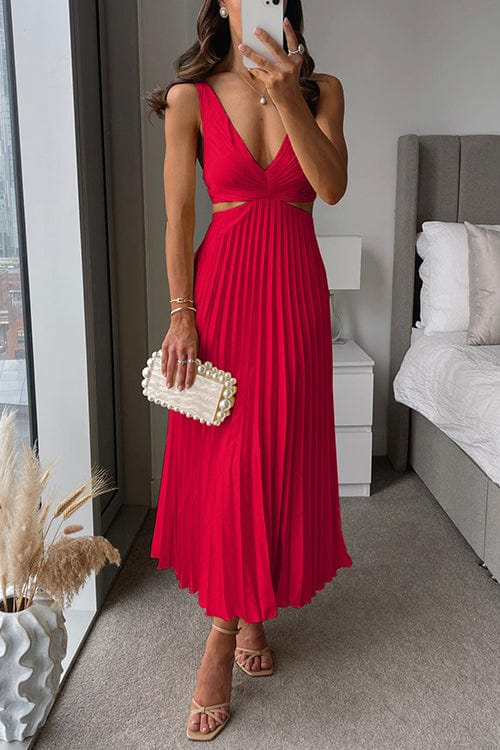 Sanne | Dame Plisseret Satin Kjole l Vanero