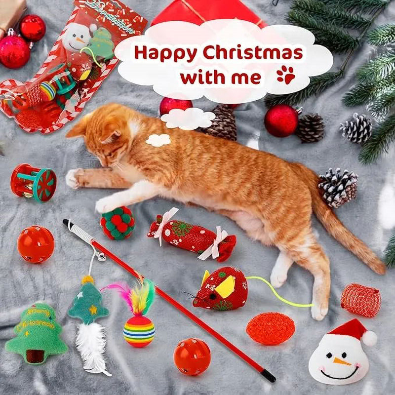 Adventskalender | 24 Kattelegetøjsoverraskelser | Jule Nedtælling til Katte Sæsonaktivitet | Vanero