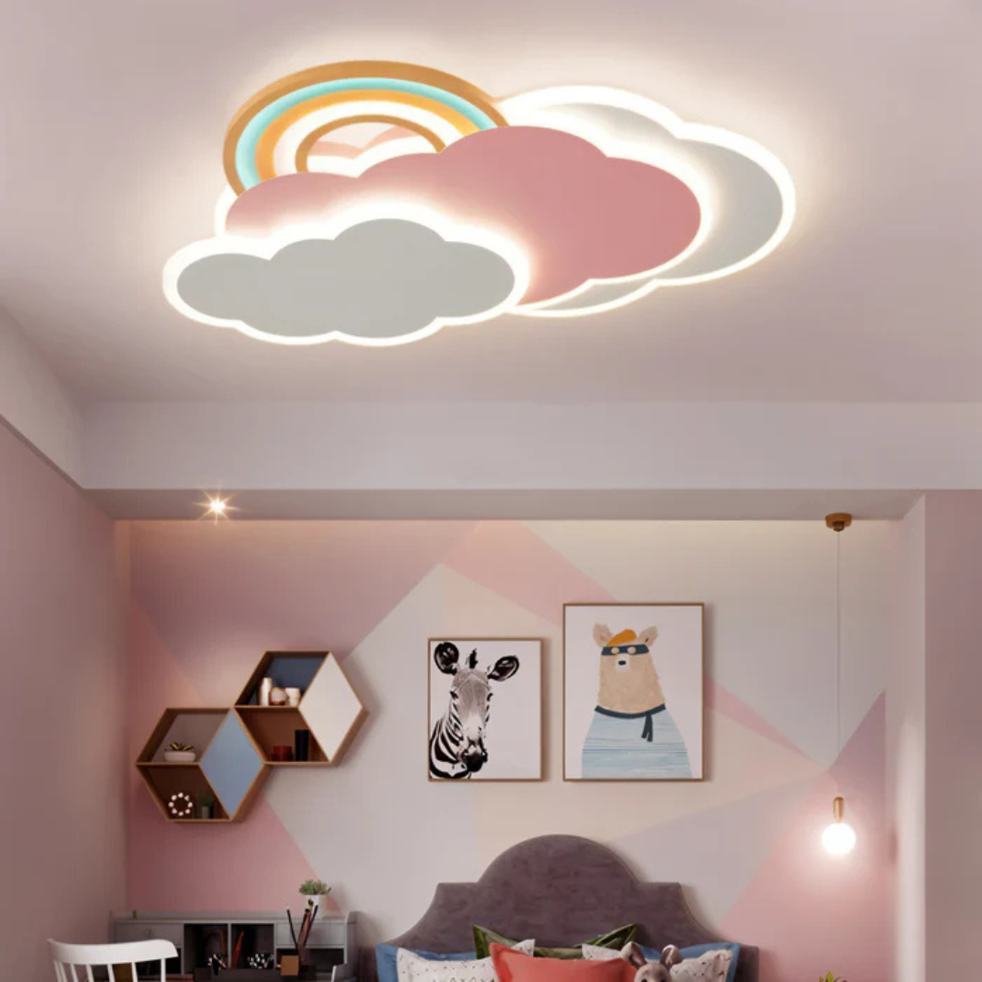 PinkyGlow | LED Loftlampe med Regnbueeffekt til Børneværelse | Vanero