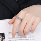 Snurrende Ring Rustfrit Stål Konstruktion | Justerbar Ring | Roterende Perledesign til Hverdagsbrug & Smykkestyling | Vanero