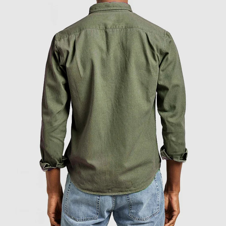 Jimmy Bomuldsblanding | Regular & Slim Fit Skjorte | Langærmet Design med Knaplukning til Hverdagsbrug & Business Casual | Vanero