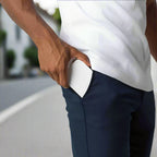 Herre Slim Fit Bukser Tekstilblanding | Elastisk Talje Fritidsbukser | Til Smart Casual Stil & Hverdagsbrug | Vanero