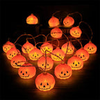 Halloween Lyskæde | Græskar- & Spøgelsesformede Dekorationslys | Til Indendørs & Udendørs Udsmykning | Vanero