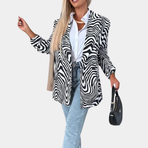 Beryl Polyesterkonstruktion | Struktureret Pasform Dameblazer | Klassisk Design til Hverdagsbrug & Formelle Outfits | Vanero