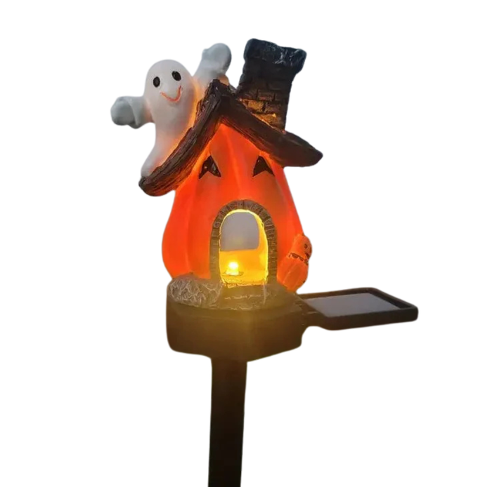 Solcelledrevet Græskardekoration Med LED-Lys | Vejrbestandig Udendørs Konstruktion | Halloween Have Veranda & Græsplæne Dekoration | Vanero