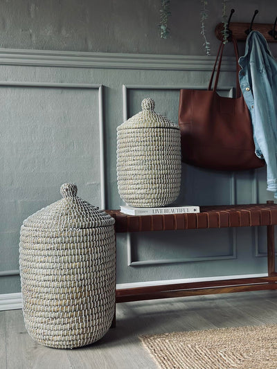 Kurve med Låg i Søgræs | Sæt med 2 Stk | Vanero