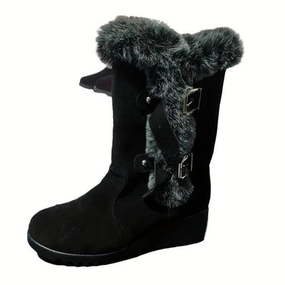 SnowBoots l Plysforede termiske pelsstøvler med trendy spænde til kvinder l Vanero