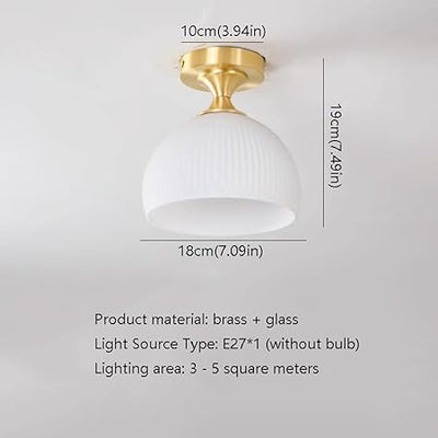 Moderne l loftslampe i mælkehvidt glas l Vanero