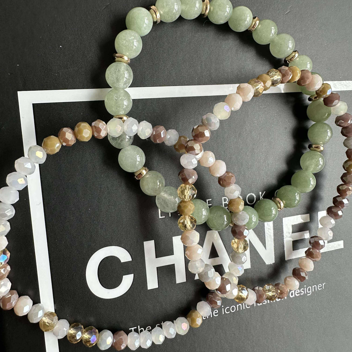 Armbånd Luna Jade Green | Sæt Med 3 Stk | Vanero