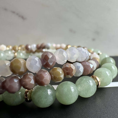 Armbånd Luna Jade Green | Sæt Med 3 Stk | Vanero