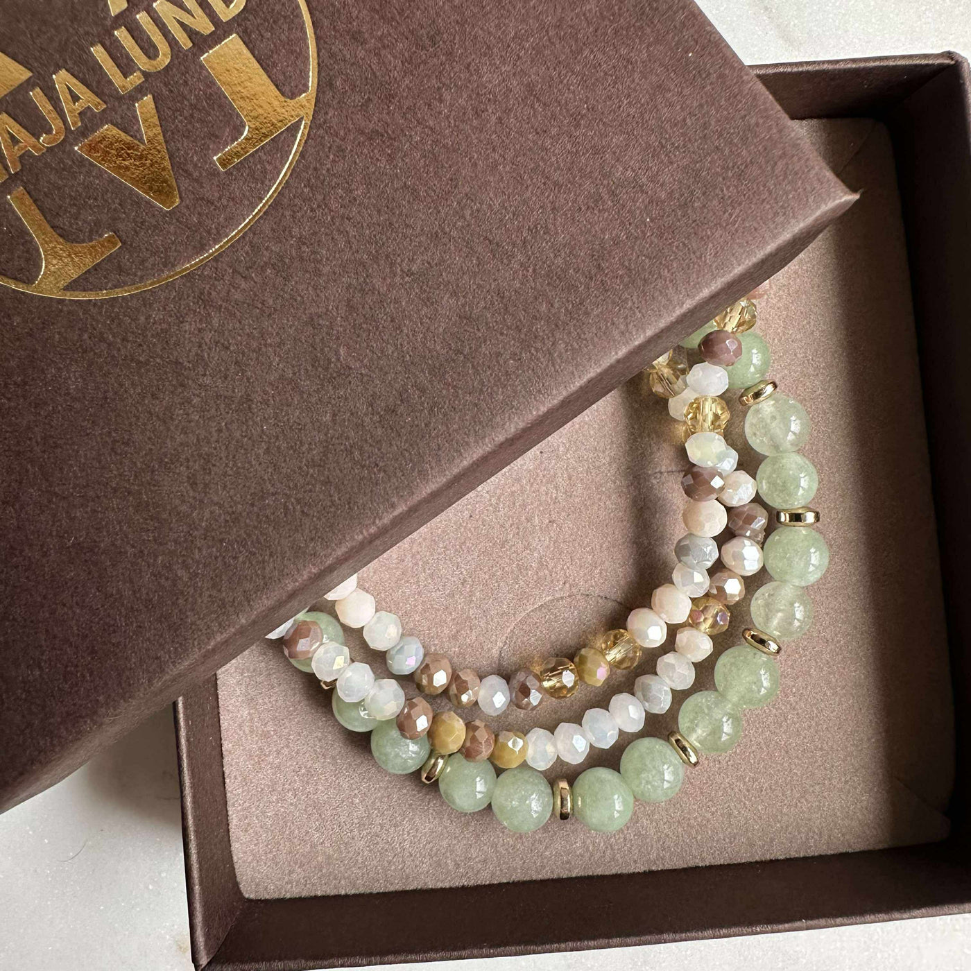 Armbånd Luna Jade Green | Sæt Med 3 Stk | Vanero