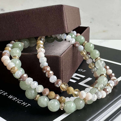 Armbånd Luna Jade Green | Sæt Med 3 Stk | Vanero