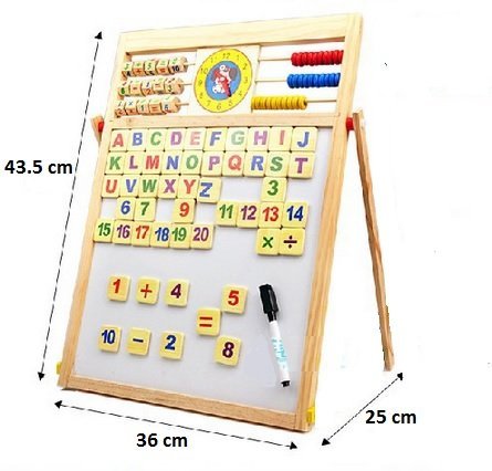 Læringstavle Træramme | Magnetisk Whiteboard og Kridttavle | Dobbeltsidet Aktivitetstavle | Vanero