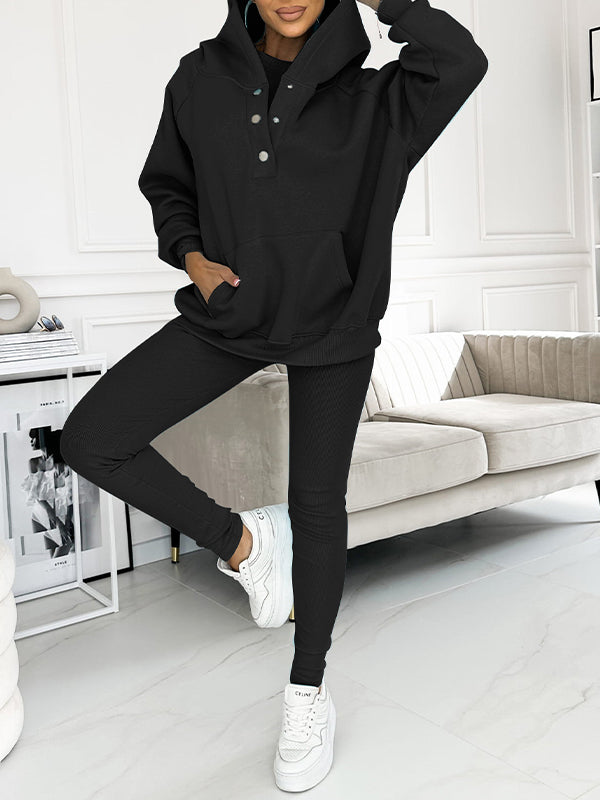 Dame Sæt Bomuldsblanding | Afslappet Pasform Loungewear Sæt | Top & Bukser til Daglig Brug & Hjemmebrug | Vanero