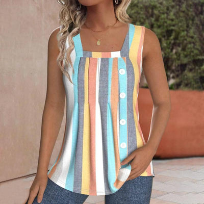 Farverig l Stribet Tanktop l Vanero