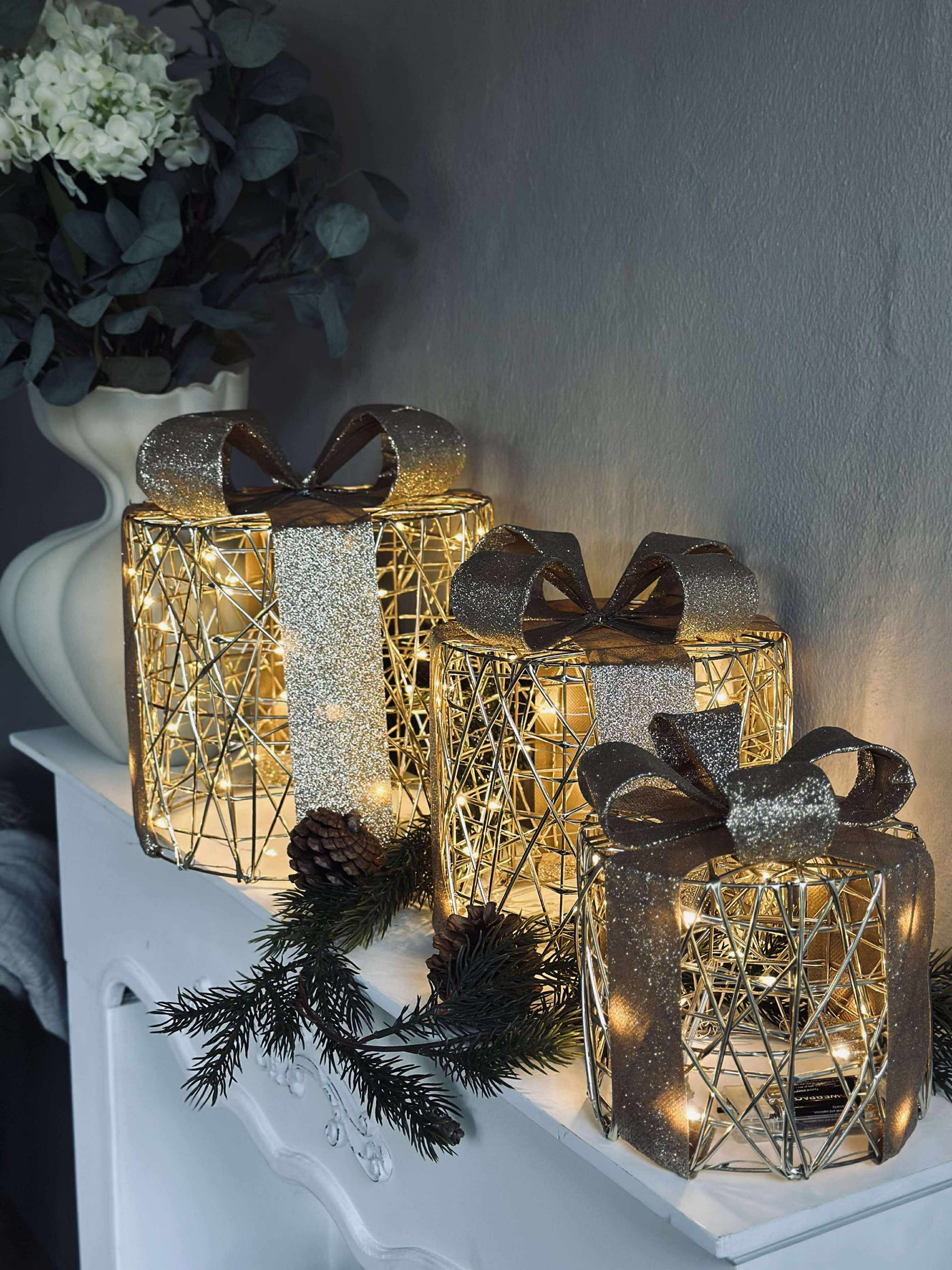 Julegaver med Led Lys | 3 Stk | Vanero