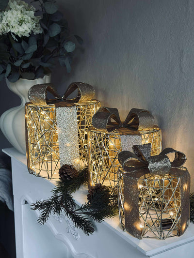 Julegaver med Led Lys | 3 Stk | Vanero