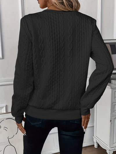 Abrie Sweater | Kabelstrikket sweater med halv lynlås til kvinder l Vanero